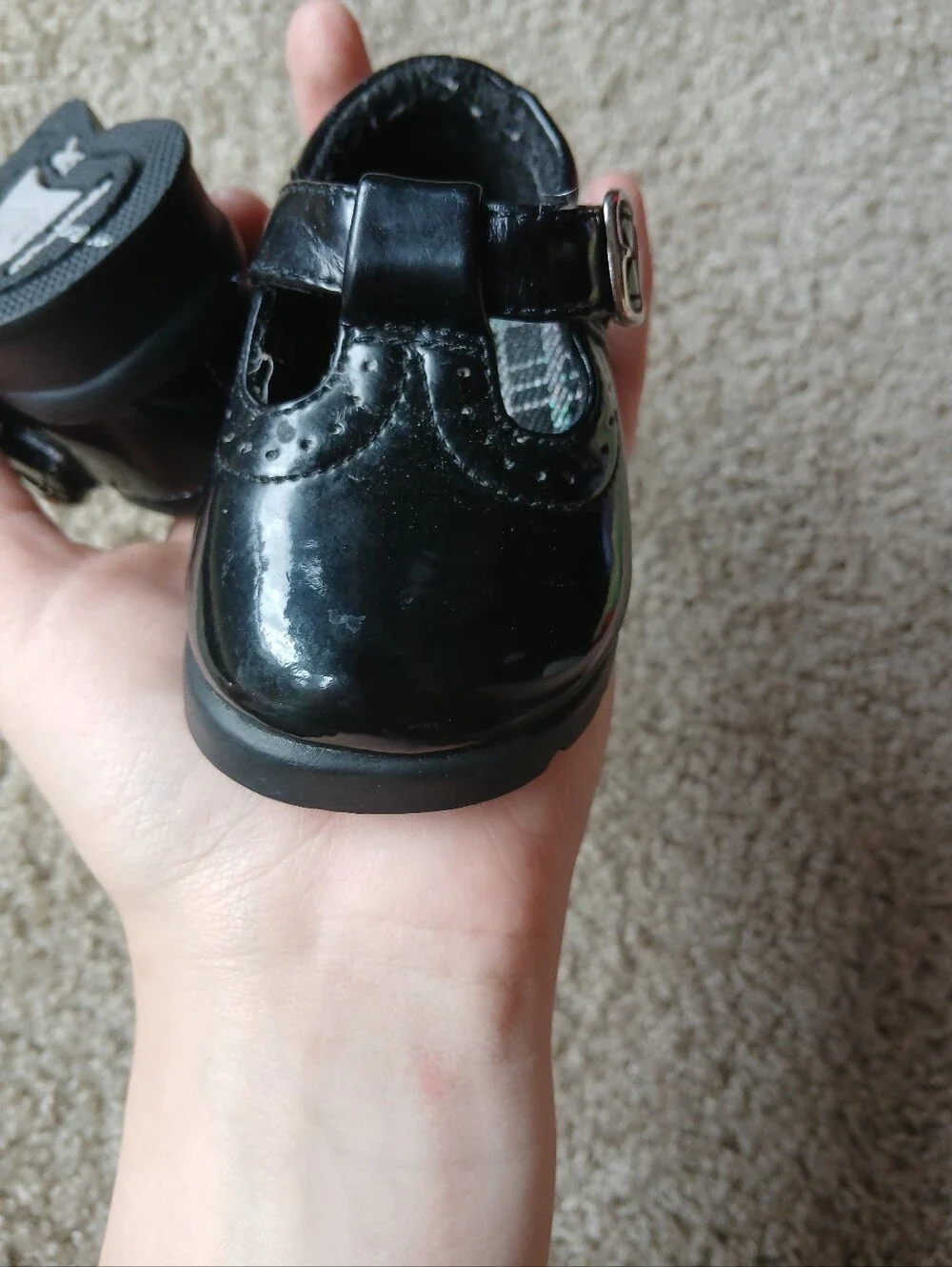 Vintage McKids Mary Jane Black Baby Girl Shoes